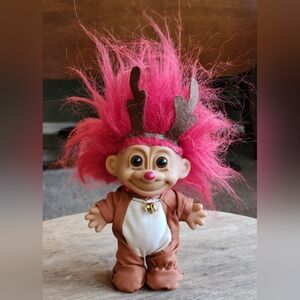 Vintage 80s Russ 5" Rudolph The Red Nosed Reindeer Troll Doll with Antlers